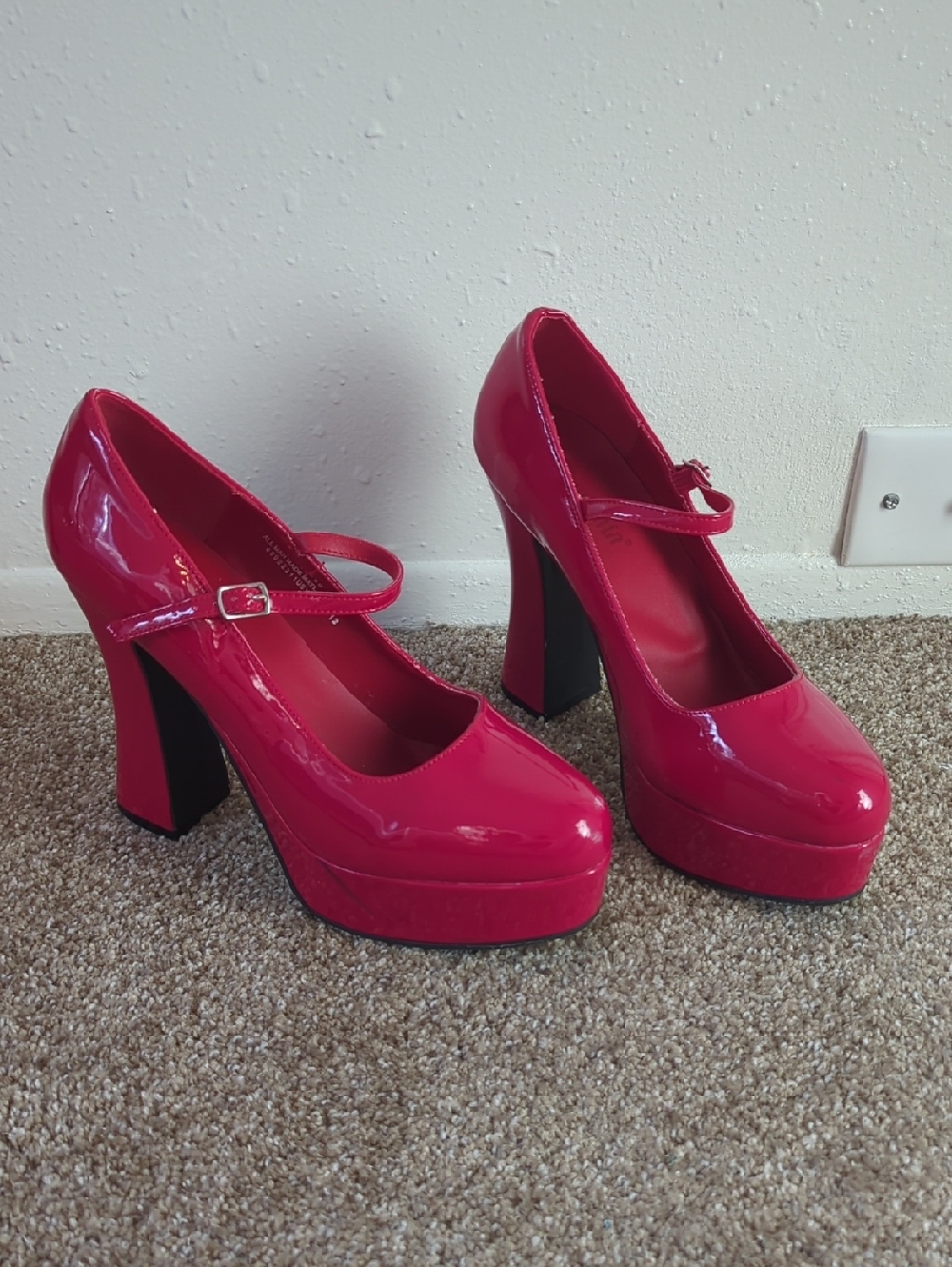 Demonia Dolly-50 Red Mary Jane Platform Heels
